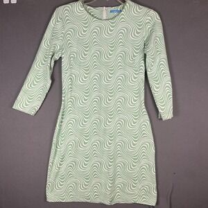 J McLaughlin Sophia Dress Size XS Catalina Cloth Zebra Print 3/4 Sleeve Green